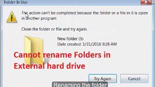 How to fix 'Folder In Use' when rename Folders: folder or a file in it is open in another program