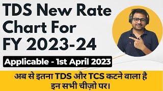 TDS New Rate Chart 2023-24 | TDS Rate Chart AY 2024-25 | TDS Rate Applicable from 1st April 2023