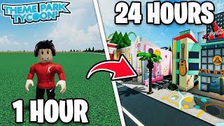 1 VS 24 HOUR THEME PARK *Challenge* in Theme Park Tycoon 2!