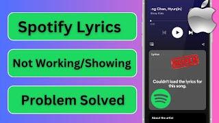 How to Fix Spotify Lyrics Not Showing / iPhone / 2024