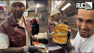 Moneybagg Yo Makes Chop Cheese Sandwich With Hot Fries & Cupcake The Ocky Way In NYC