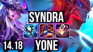 SYNDRA vs YONE (MID) | 9 solo kills, 60k DMG, Rank 6 Syndra, 5k comeback | EUW Challenger | 14.18