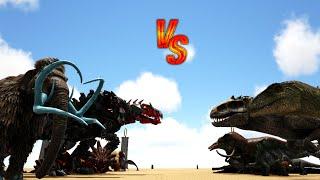 Brute Creatures vs Jurassic Park Expansion Mod Creatures || Ark Battle