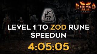 LEVEL 1 TO ZOD SPEEDRUN WORLD RECORD | 4:05:05 IGT | DIABLO 2 RESURRECTED