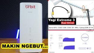 MAKIN NGEBUT!!! UJI TEST SPEED TELKOMSEL ORBIT MAX DENGAN ANTENA EKSTERNAL YAGI EXTRIME 3!