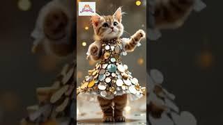 Kitten in Mirror dress🪞 Cute kitten Cat dance video Videos for cats बिल्ली डांस #funny #dancingcat