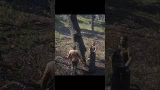 Trying to climb a falling tree #rdr2 #rdrfunny #gaming #funnyshorts