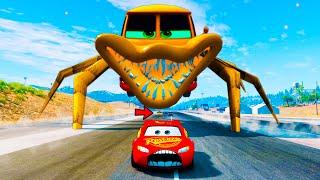 Live Lightning McQueen vs Giant Spider Monsters | Racing with a Wheelie Superhero | BeamNG.Drive #39