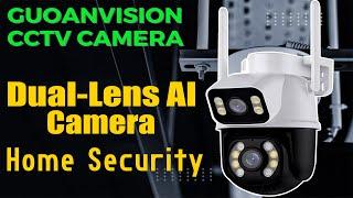 GUOANVISION Dual-Lens AI Human Detection CCTV Camera for Home Security Monitoring