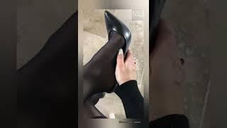 Dangle shoeplay feets pantyhose high heels #viral