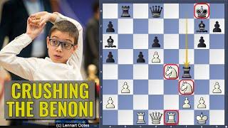 Faustino crushes the Benoni | Faustino Oro vs Villa Tonero | Barcelona 2024