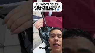 Así hacen los chinos en invierno para manejar moto #shorts