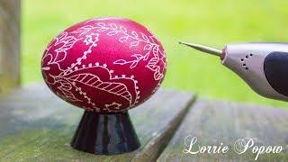Learn How to do Egg Art - Beginner Scratch Easter Egg Technique with Etching Tool