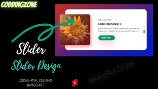 Beautiful Slider Design Using HTML CSS & JAVASCRIPT #shorts #short