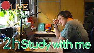 2 Hour Study With Me live - POMODORO LEARNING SESSION - With Rain Sounds
