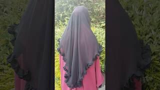 Muslima Niqabi Hijabi Jilbabi - Two Layer Niqab Black with Ruffles - ITADASHI.COM