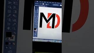 How To Make Initial MD Letter Logo Design In Adobe Illustrator | #shorts #shortviral #letterlogo