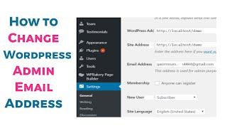 How to change wordpress admin Email Address