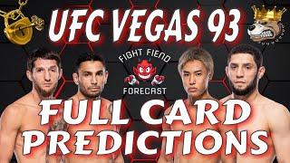 UFC VEGAS 93 FULL CARD PREDICTIONS | PEREZ VS TAIRA