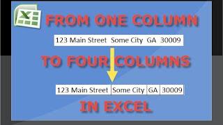 How To Separate Addresses In Excel From One Column To Four