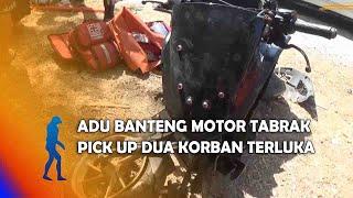 MAGETAN Adu Banteng Motor Tabrak Pick Up Dua Korban Terluka