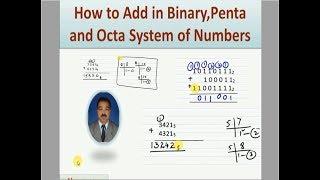 System of Numbers PART-4 : Addition in Binary , Penta  , Octa Number System | almcqs