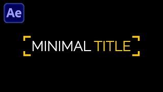 Minimal Title Intro Animation in After Effects | After Effects Tutorial Deutsch #11