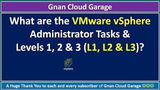 What are the VMware vSphere Administrator Level 1, 2 & 3 (L1, L2 & L3) Activities?