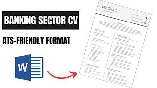 How to Write a CV for a Bank Job | Perfect CV for Banking Sector Jobs | Professional Resume Writing