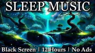 Ethereal Calm Sleep Music, Soothing Brook Ambient Soundscape, Sleeping Music, Black Screen No Ads