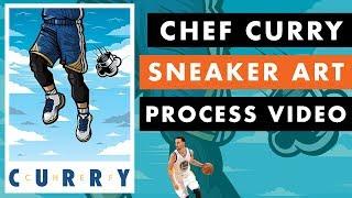 Steph Curry Sneaker Art Print Procees Video WIth Anderson Bluu