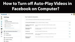 Turn Off Autoplay Videos on Facebook