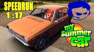 My summer car - (Speedrun 1 : 17)ПОЛНАЯ СБОРКА АВТОМОБИЛЯ ЗА ЧАС