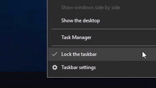 lock the taskbar [windows 10][turn on subtitles]