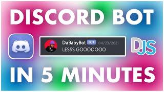 How to make a DISCORD BOT in 5 MINUTES with Discord.js!