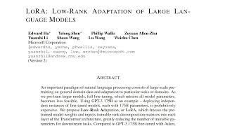 LoRA: Low-Rank Adaptation of LLMs Explained