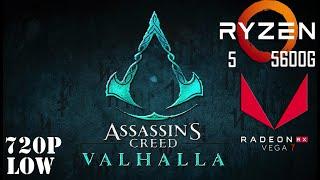 Assassin's Creed Valhalla On Ryzen 5 5600G (Vega 7), Low Settings, 720p