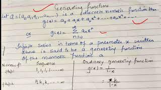 Generating function - lecture 100/ discrete mathematics