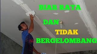 CARA MENGOMPON PLAFON GYPSUM BIAR HALUS DAN TIDAK BERGELOMBANG #plafon gypsum#KangNurChannel