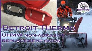 Detroit Thermo UHMW non-abrasive replacement Skid Shoes on Toro PowerMax 828