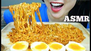 ASMR CHEESY SAMYANG SPICY NOODLES + SOFT BOIL EGGS (EATING SOUNDS) NO TALKING | SAS-ASMR