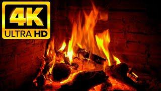 Wonderful Relaxing Time With Cozy Fireplace 4K  Crackling Fire Sounds With Burning Fire (10 Hours)