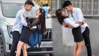 Romantic Hugging Prank With Twist  ll Prank On Cute Girl's  ll Romantic Reactions  ll Prank Video