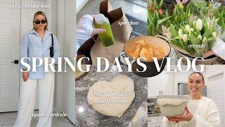 SPRING DIML  spin class, making bread for the first time, spring staples haul/outfit inspo + more!