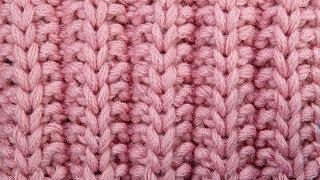 Французская резинка спицами   Knitting ribbon pattern Узор спицами 52