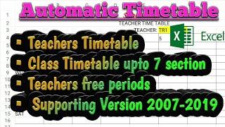 How to make School Timetable in Excel (fully Automated) | #Classwise #2020 #In_Tamil #समय_सारणी