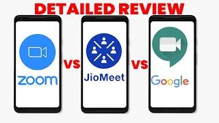 Jio Meet vs Zoom App vs Google Meet | Zoom App Vs Google Meet | Jio Cloud | Details Comparison