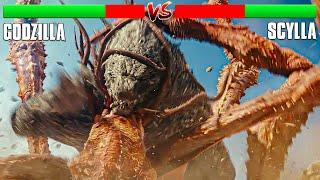 Godzilla Vs Scylla Battle Scene | Godzilla X Kong The New Empire But Health Bar Is Enabled
