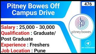Pitney Bowes Off Campus Drive 2024 | Pune Jobs | Intern Jobs | IT Company Jobs