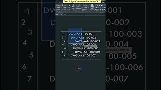 Align Text in One Click In AutoCAD #shorts #autocad